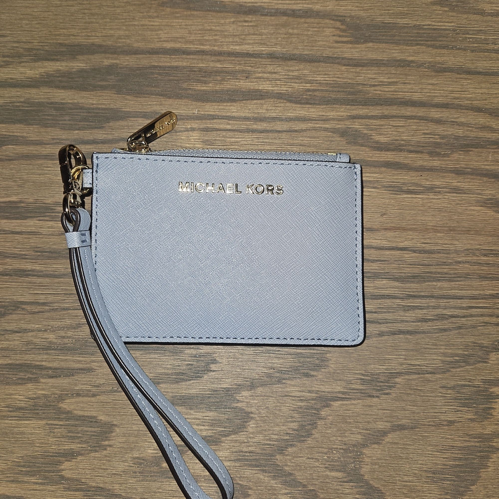 Michael Kors Light Blue Wristlet Card Holder